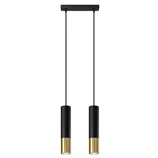 Sollux Lighting Hängeleuchte Loopez 2 Schwarz Gold günstig online kaufen