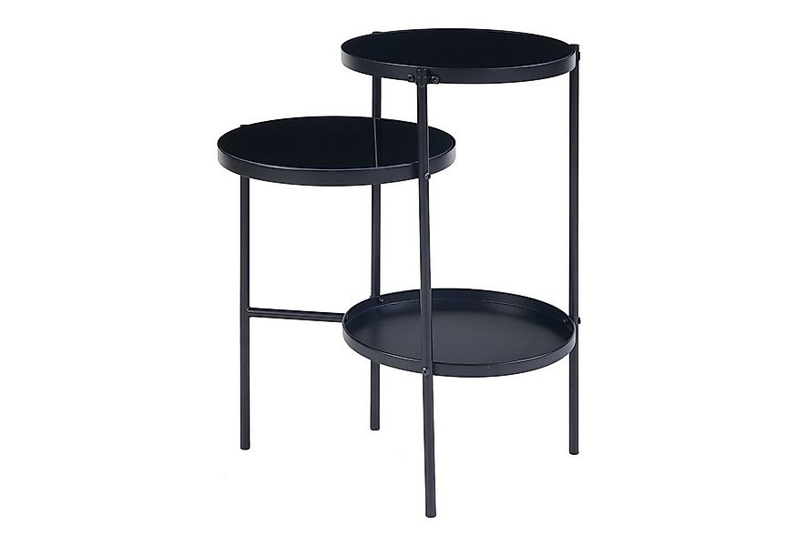 en.casa Beistelltisch, »Mölndal« Metall Glas 70 x 58 x 37 cm Schwarz günstig online kaufen