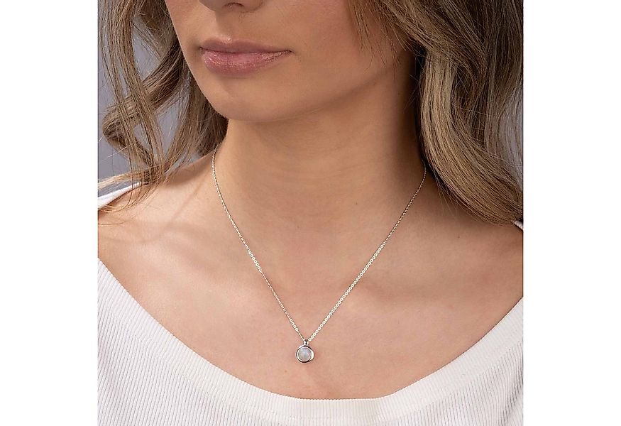 Materia Kettenanhänger Mondstein Edelstein Anhänger Weiß rund KA-38, 925 St günstig online kaufen