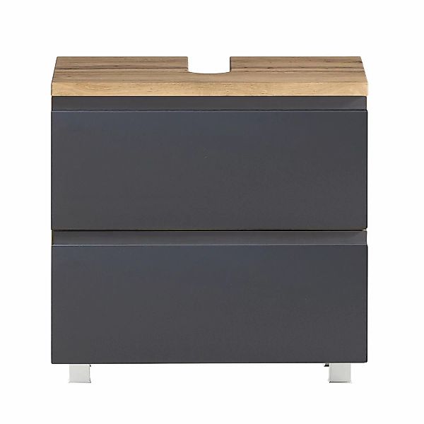 Held Möbel Unterbeckenschrank Ancona 60 cm matt Grau-Wotaneiche günstig online kaufen