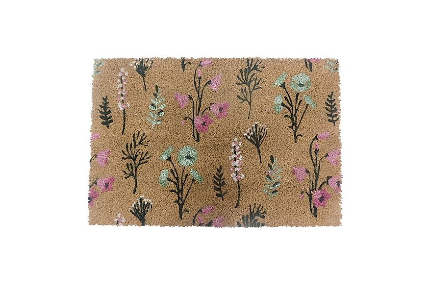 relaxdays Fußmatte Kokos Fußmatte Pflanzen 60x40 cm, rechteckig, Höhe: 15 m günstig online kaufen