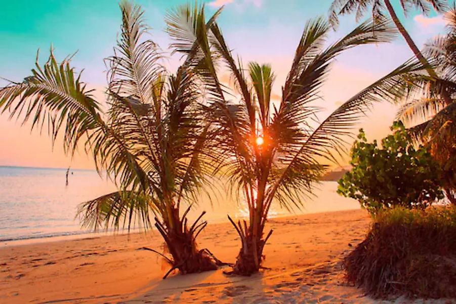 Papermoon Fototapete »Tropischer Sonnenuntergangsstrand« günstig online kaufen