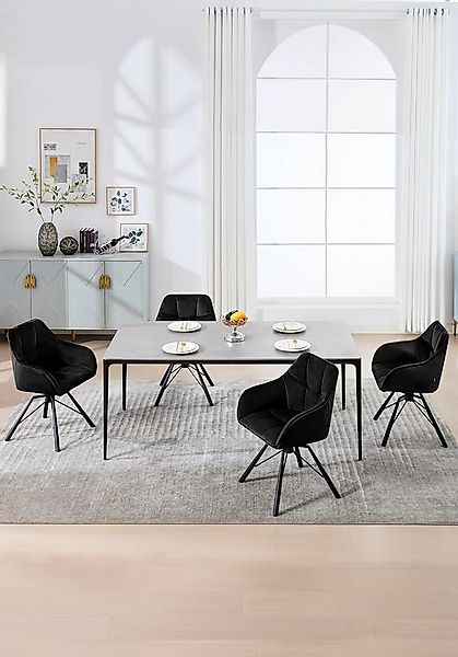 Woltu Polsterstuhl (4 St), Esszimmerstühle drehbar mit Armlehnen günstig online kaufen