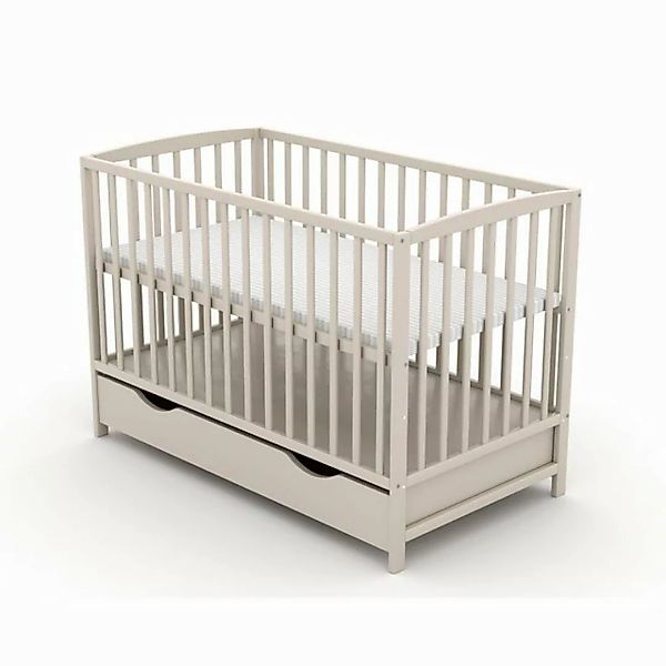 Baby-Delux Babybett MIlo Taupe Bettkasten Schutzgitter Matratze, Kinderbett günstig online kaufen