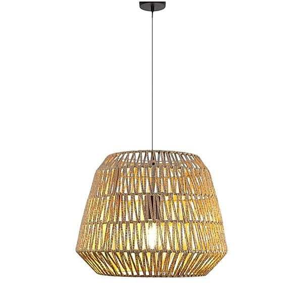 Dapo Decken Pendelleuchte Anda 40cm Papier Braun E27 IP20 günstig online kaufen
