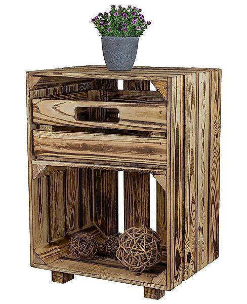 Kistenkolli Altes Land Allzweckkiste Nachttisch geflammt mit Schublade Nach günstig online kaufen