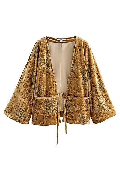 Next Langjacke Taillierte Jacke aus Samt mit Stickereien (1-St) günstig online kaufen