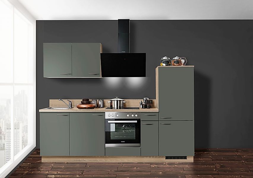 KOCHSTATION Küchenzeile »KS-Scafa, vormontiert, mit höhenverstellbaren Füße günstig online kaufen