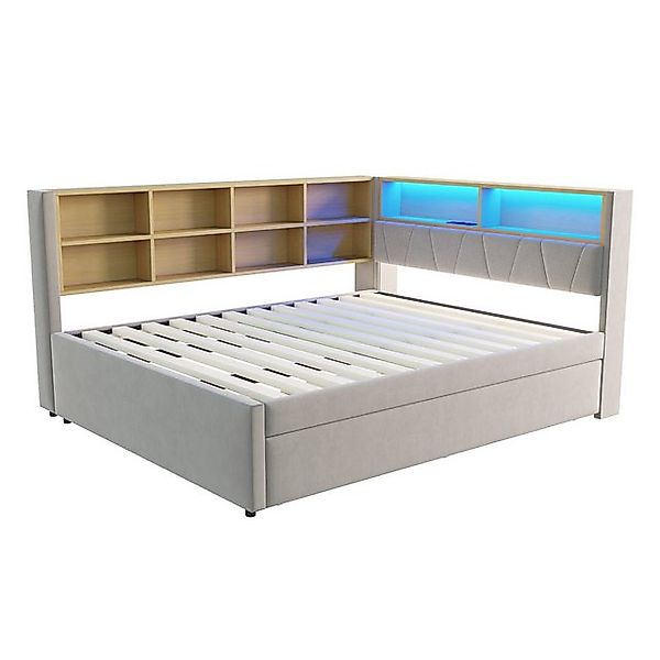 STILVORA Schlafsofa Polsterbett 140×200 mit Ausziehbett Jugendbett Tagesbet günstig online kaufen