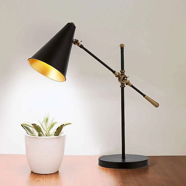 Tischleuchte Nelu, schwarz, Höhe 60 cm, Metall, justierbar günstig online kaufen