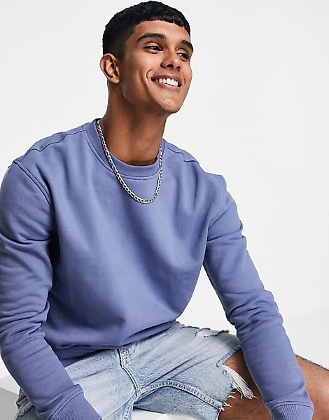 New Look – Sweatshirt aus Bio-Baumwolle in Blau günstig online kaufen