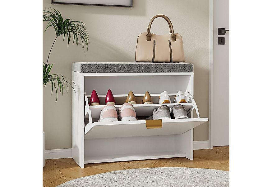 VOWNER Schuhschrank mit Klappen, Schmaler Schuhregal mit Sitzbank, verstell günstig online kaufen