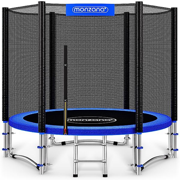 Trampolin Ø244cm TÜV geprüft mit verstärktem Sicherheitsnetz stabil günstig online kaufen