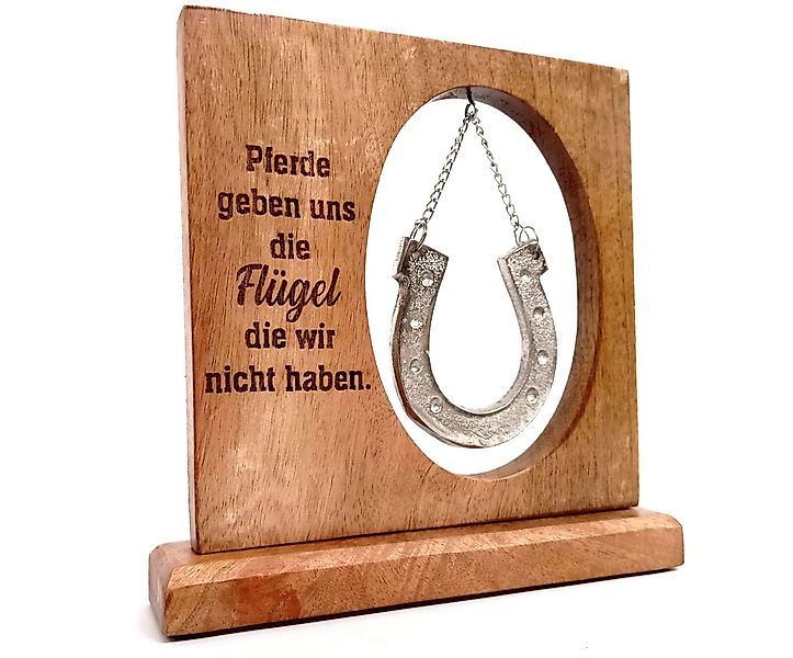 Brillibrum Dekoobjekt Pferd Holzrahmen Spruch Hufeisen Mangoholz Botschaft günstig online kaufen