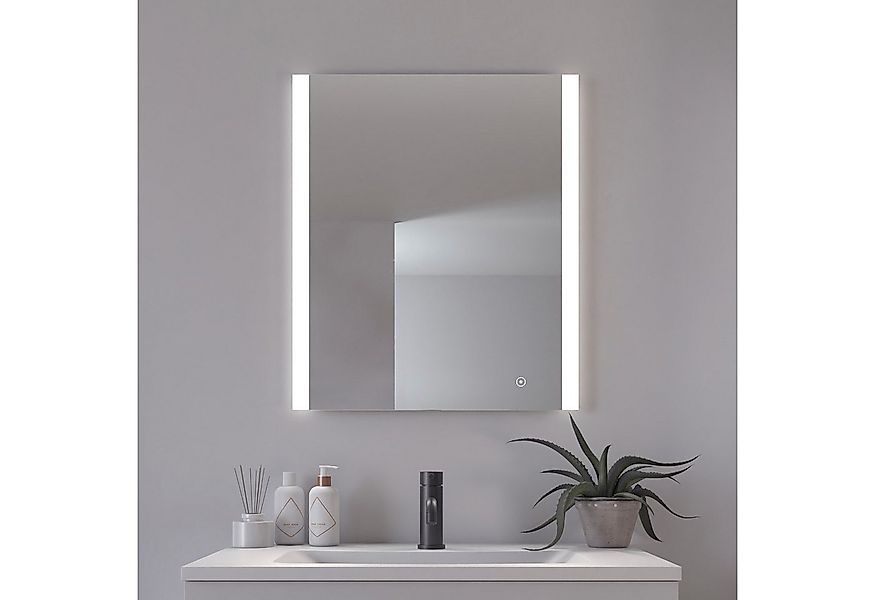 Loevschall Badspiegel Vega Quadratisch, Badzimmerspiegel mit LED Beleuchtun günstig online kaufen