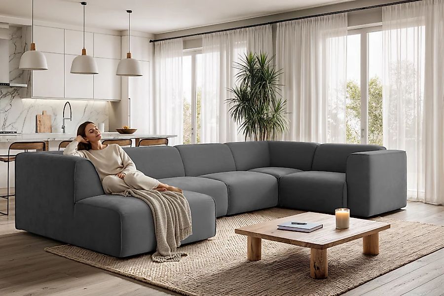 OTTO home Wohnlandschaft "Merid U-Form, B: 367 cm" als Modul oder separat v günstig online kaufen