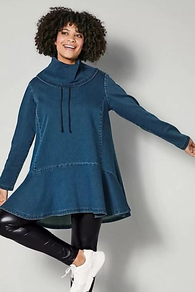 Dollywood Sweatshirt Long-Sweater A-Line weiter Stehkragen Langarm günstig online kaufen