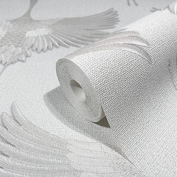 Marburg Vliestapet Grafisch Natur Weiß-Silber FSC® günstig online kaufen