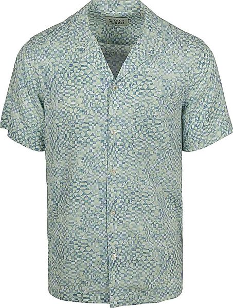 Scotch and Soda Shortsleeve Hemd Druck Hellgrün - Größe XL günstig online kaufen