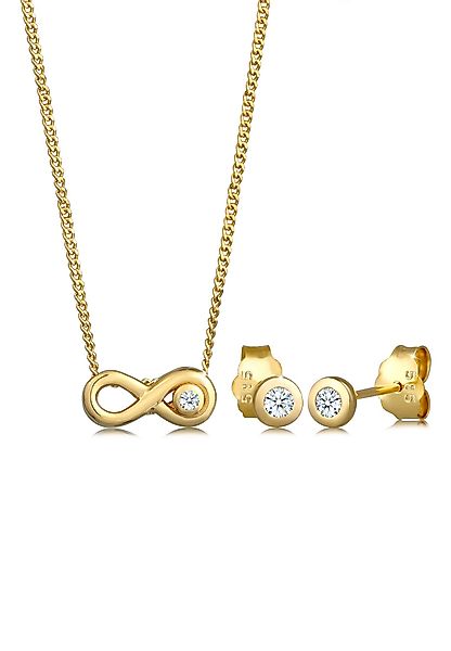Elli DIAMONDS Schmuckset Infinity Diamant Weiß günstig online kaufen