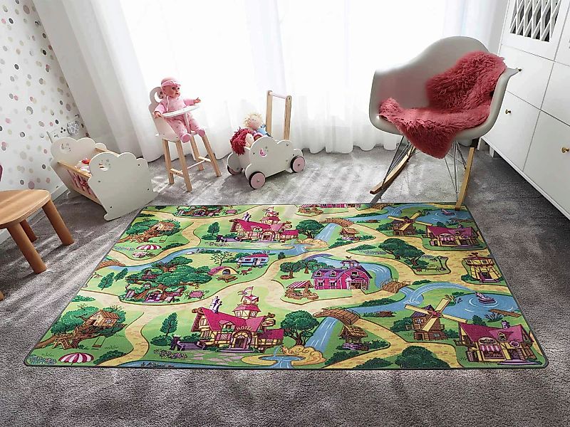 Primaflor-Ideen in Textil Kinderteppich »Spielteppich CANDY TOWN«, rechteck günstig online kaufen