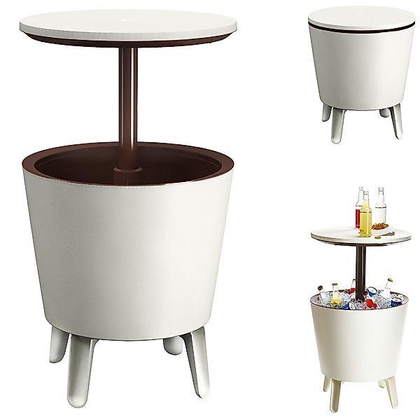 Getränkekühler Weiß/Braun Ø50cm 30L günstig online kaufen