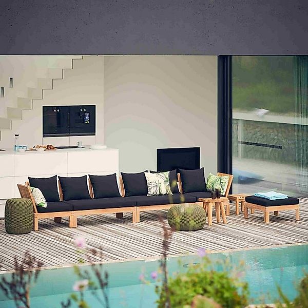 jankurtz Gartensofa Lounge Korfu 2-Sitzer aus Teakholz günstig online kaufen
