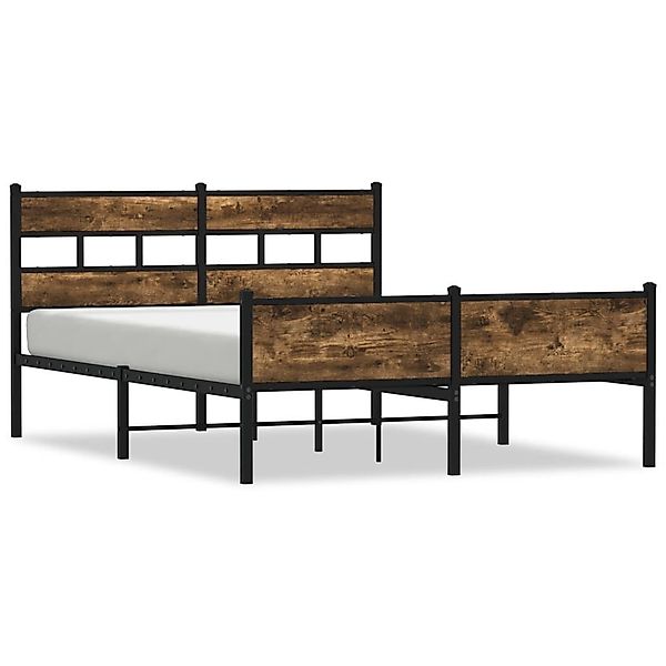 vidaXL Bett Metallbett ohne Matratze Räuchereiche günstig online kaufen