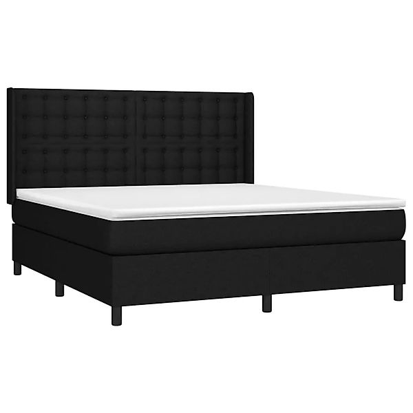 vidaXL Boxspringbett mit Matratze & LED Schwarz 160x200 cm Stoff 3138647 günstig online kaufen