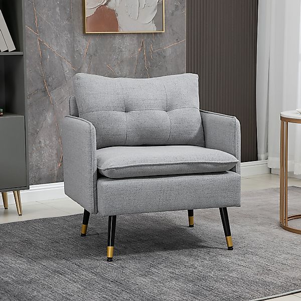 HOMCOM Sofa Couch mit Dickem Kissen, Leinenoptik, Polstersessel 1 Teile, fü günstig online kaufen