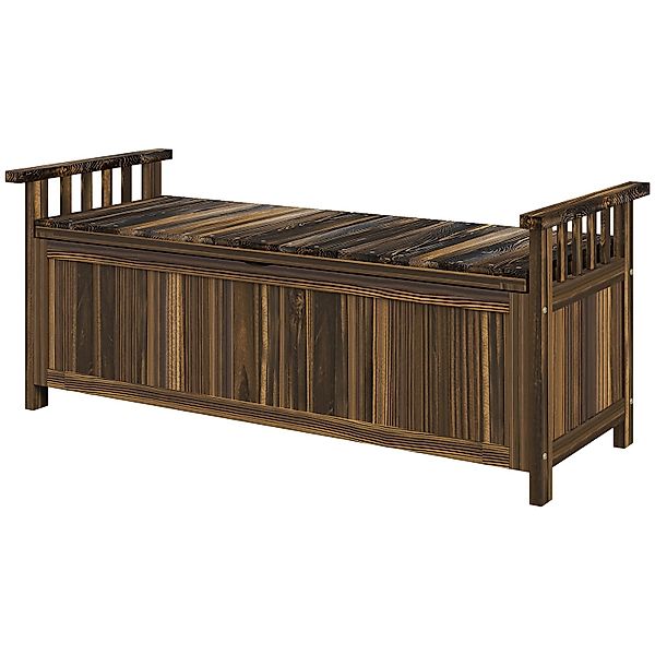 Outsunny Gartenbank Tannenholz 128 5L x 56B x 53 5H cm Verkohlt günstig online kaufen