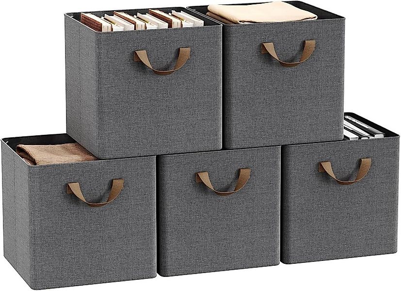 Woltu Aufbewahrungsbox (5 St), faltbare Stoffboxen 5 Stück, mit Griffen Met günstig online kaufen
