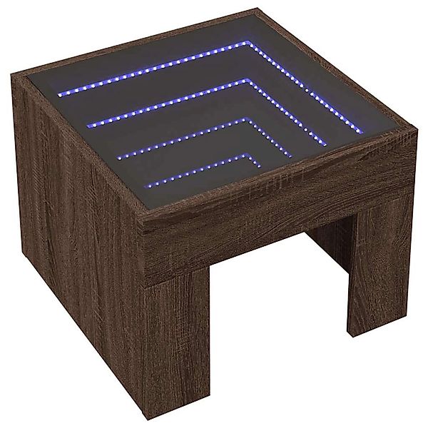 vidaXL Couchtisch mit Infinity-LED Braun Eichen-Optik 40x40x30 cm 847601 günstig online kaufen