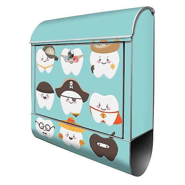 Banjado Design Briefkasten Silber Pulverbeschichtet 39x47x14cm 2 Schlüssel günstig online kaufen