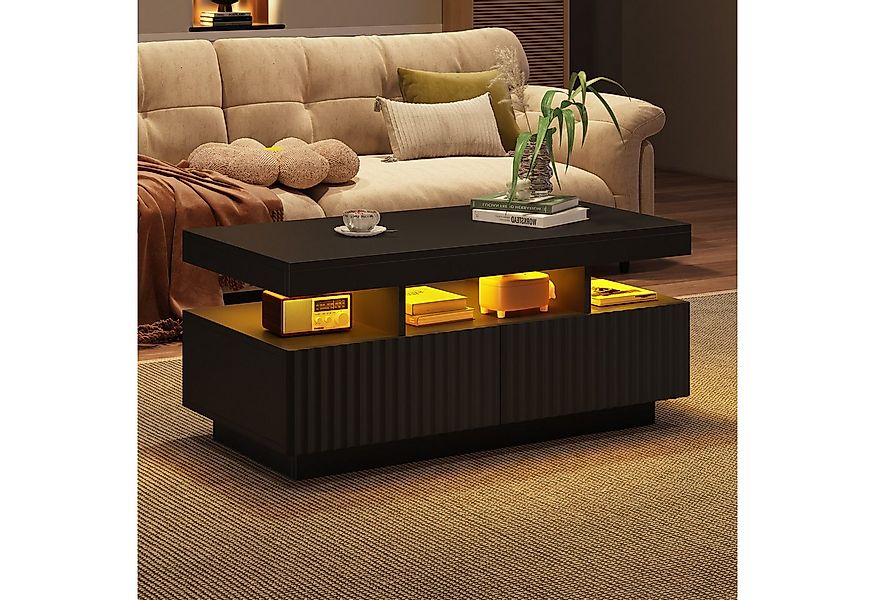 OKWISH Couchtisch Teetisch mit Vertikal gestreifter (Packung, 1-St., zwei S günstig online kaufen