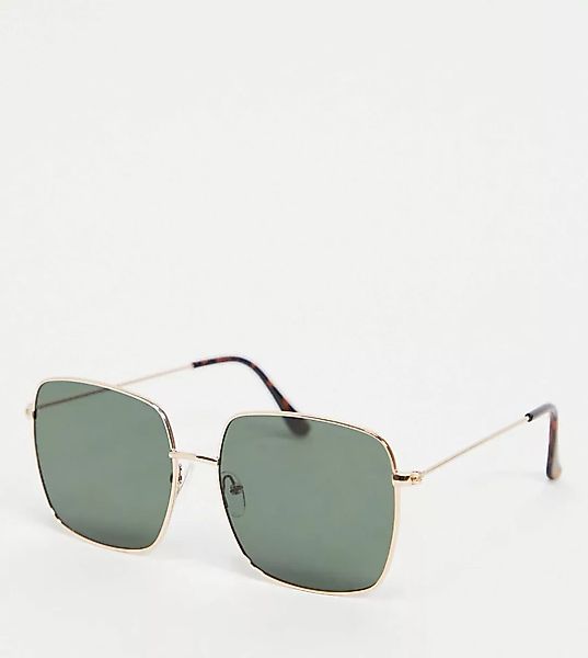 South Beach – Eckige Sonnenbrille mit goldener Fassung und grünen Gläsern günstig online kaufen