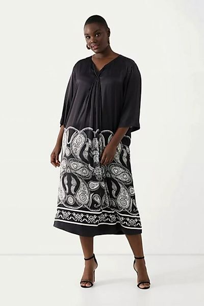 Ulla Popken Maxikleid Maxikleid Paisley-Print V-Ausschnitt günstig online kaufen