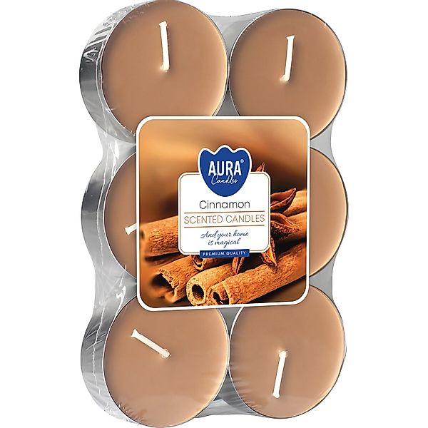 Maxi-Duftkerzen Zimt Ø 5,7 cm 6 Stück günstig online kaufen