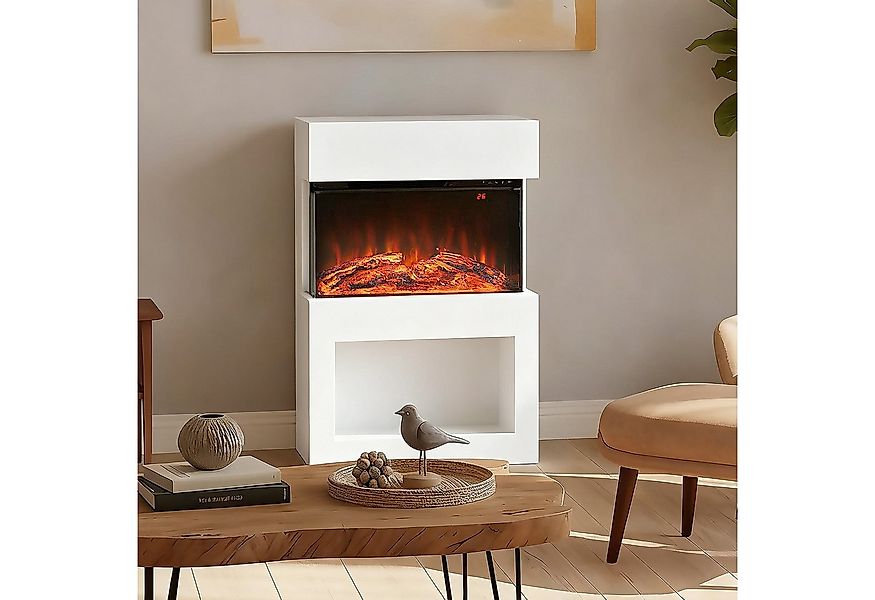 HOMCOM Elektrokamin Standkamin mit Heizung 1000 W/ 2000 W, LED 3D-Flammenef günstig online kaufen