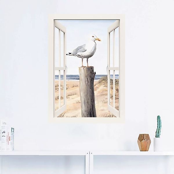 Artland Wandbild "Möwe Fensterblick", Vogelbilder, (1 St.), als Alubild, Le günstig online kaufen