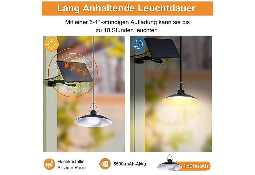 Rosnek LED Solarleuchte für Innen & Außen Hängend, Solar Hängelampe Outdoor günstig online kaufen