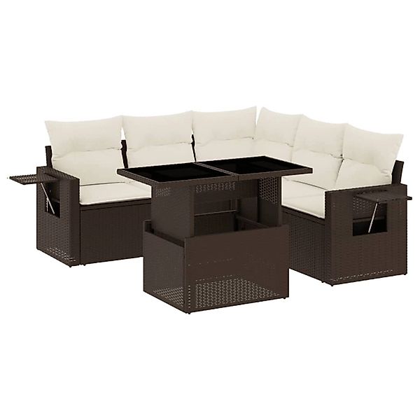 vidaXL Gartenlounge-Set 6-tlg. Garten-Sofagarnitur mit Kissen günstig online kaufen