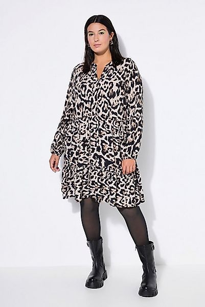 Studio Untold Jerseykleid Minikleid Leo V-Ausschnitt Volants günstig online kaufen