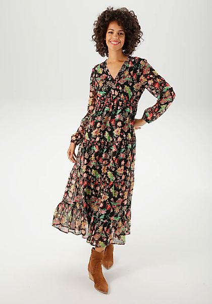 Aniston CASUAL Maxikleid mit farbenfrohem Blumendruck - jedes Teil ein Unik günstig online kaufen