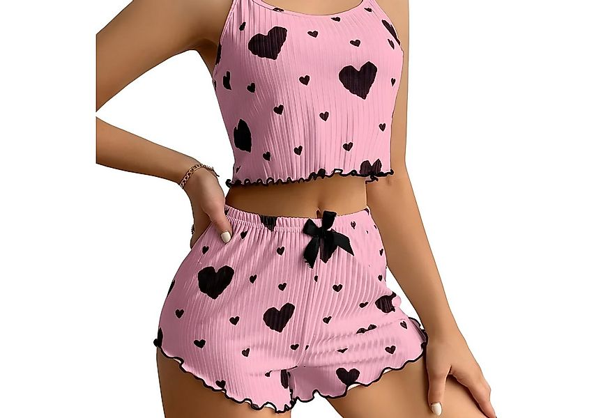 Norvéa Home Pyjama Zweiteiliger Damen Pyjama mit Herzmuster – Soft & figurb günstig online kaufen