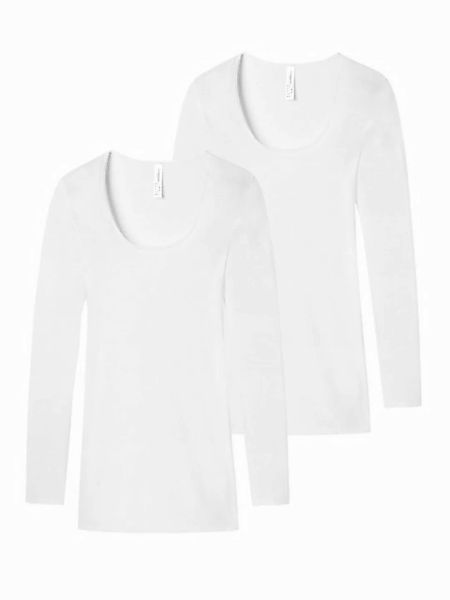 Schiesser Longsleeve Feinripp - Luxury (2-tlg) unterhemd shirt langarm günstig online kaufen