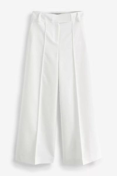 Next Stoffhose Anzughose mit weitem Bein und hoher Taille (1-tlg) günstig online kaufen