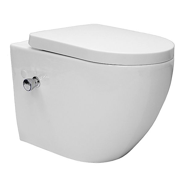 LuxeBath Spülrandloses Hänge WC Keramik Weiß Nano Beschichtung Lang 54 cm günstig online kaufen