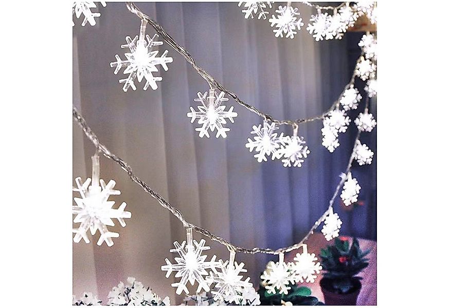 Qualra LED-Lichterkette 2/3 Stück LED Schneeflocke Lichterkette 20/40LEDs B günstig online kaufen
