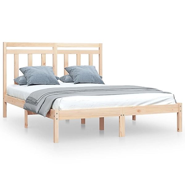 Vidaxl Massivholzbett 135x190 Cm 4ft6 Double günstig online kaufen